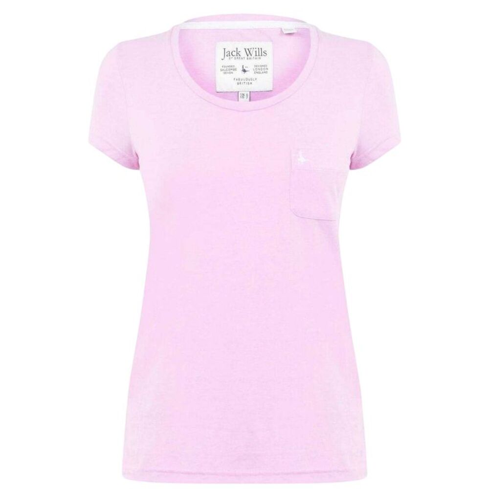 Jack Wills Womens/Ladies Fullford Chest Pocket T-Shirt / Pink